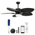 thumbnail image 1 of Uforic 52" Tropical Ceiling Fans with LED Light and Remote,Alexa,3 Ways Control,5 Palm Leaf blades Black Ceiling Fan, 1 of 9