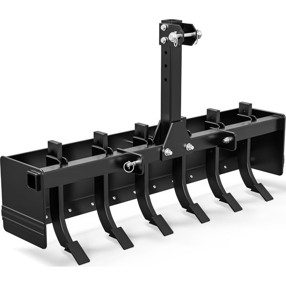 Uforic 55" Box Blade Tractor Attachment, Cat 0 & Category 1 Scarifier Shank, Ideal for Leveling, Grading and Landscaping