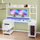 Waltmart Desk Computer In Store Uforic 59.1 Inch Rustic Brown Computer Desk with Hutch & Drawers with ...