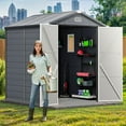 thumbnail image 1 of Uforic 6.3x6.2ft Outdoor Resin Storage Shed with Windows,Vents,and Secure Doors,All-Weather Plastic Storage Unit for Poolside,Lawn,Backyard,and Patio, 1 of 11