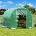 thumbnail image 1 of Uforic 6.6x10FT Green PE Mesh Greenhouse, Galvanized Frame, Mesh Door & Windows, Easy Setup, for Flowers & Vegetables., 1 of 9