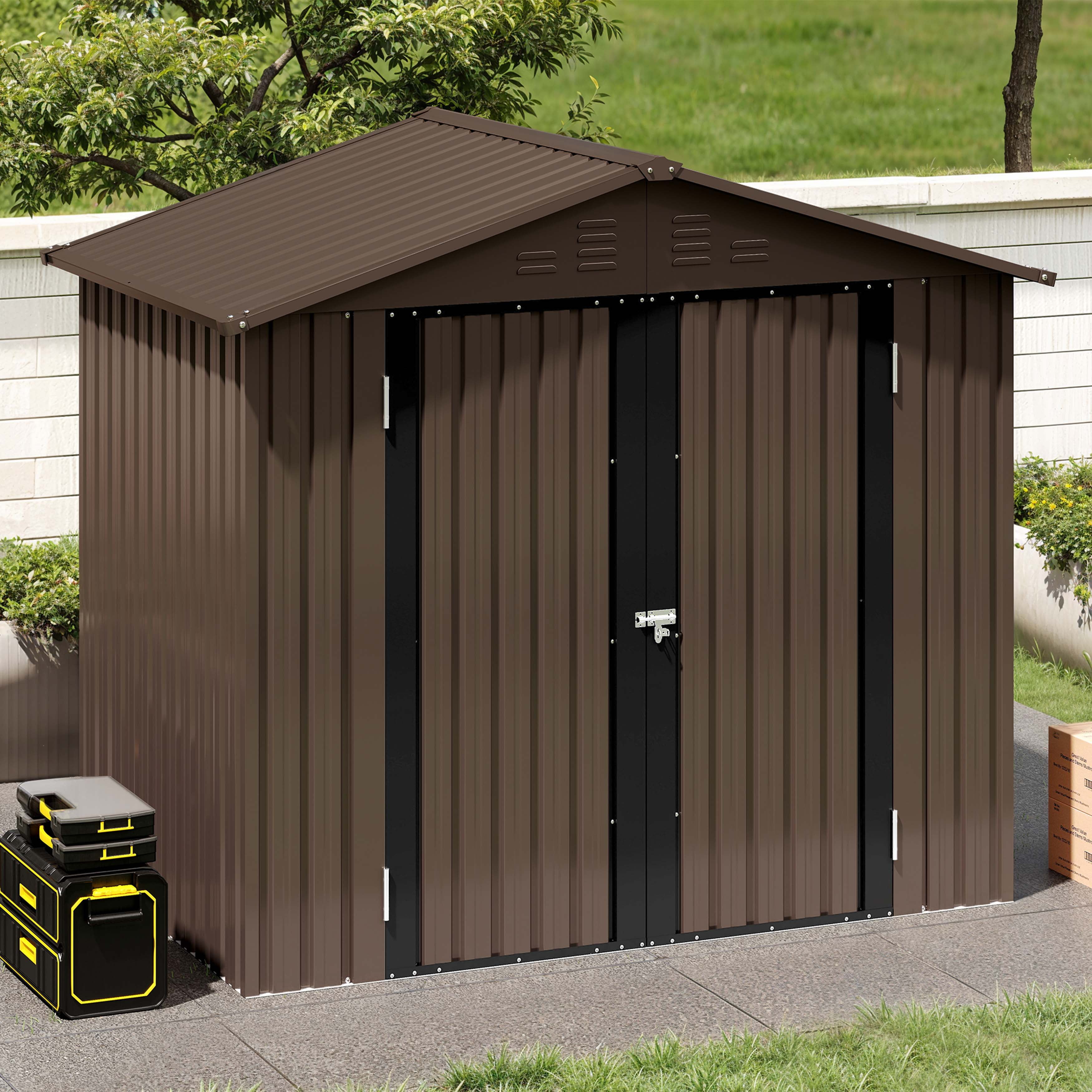 Uforic 6 Ft x 4 Ft Outdoor Tool Shed with Air Vents & Lockable
