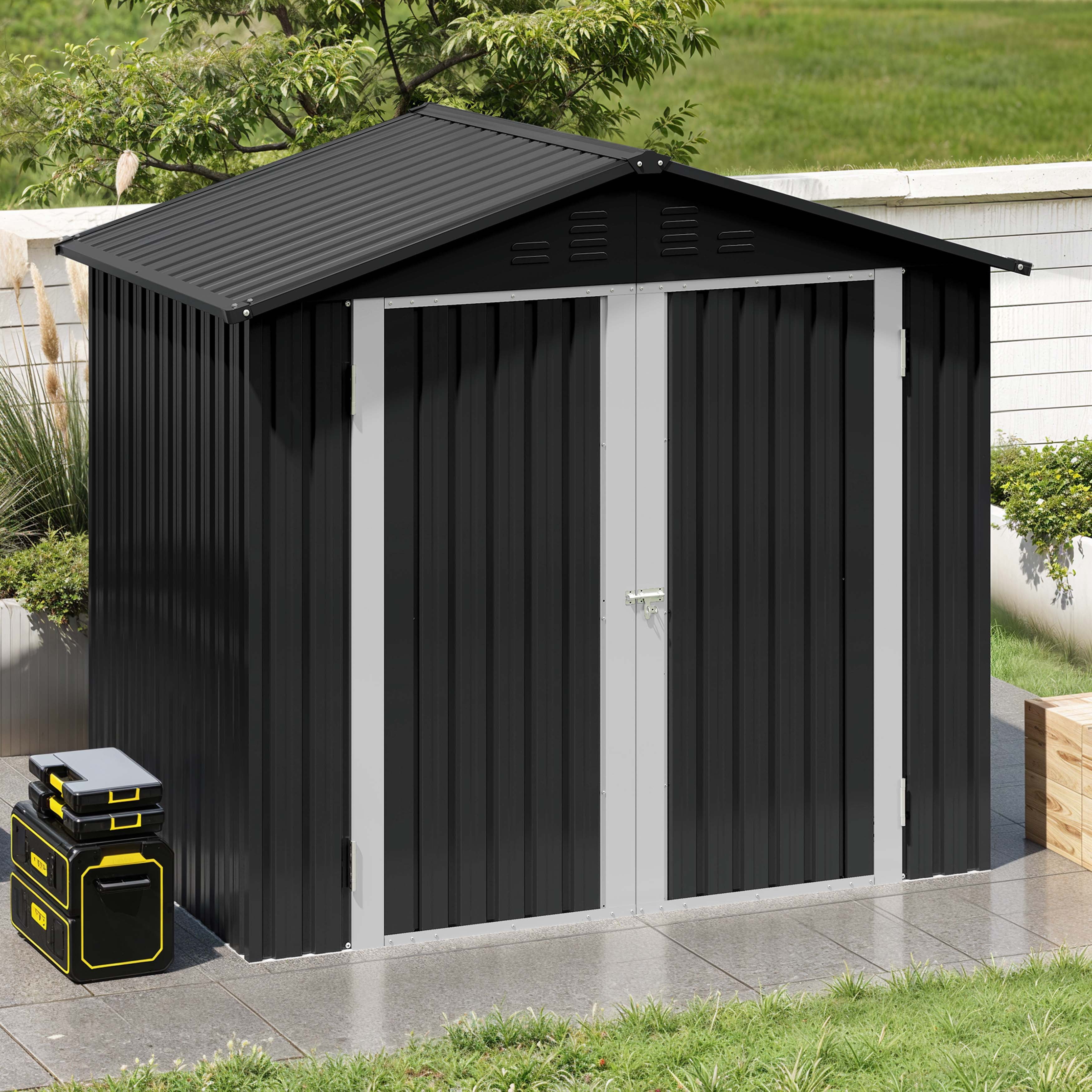 Uforic 6 Ft x 4 Ft Outdoor Tool Shed with Air Vents & Lockable