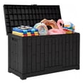 thumbnail image 1 of Uforic 60 Gallon Lockable Resin Outdoor Storage Box, Waterproof Deck Box with Handles, Weather Resistant Outdoor Storage for Patio Furniture, Garden Tools & Pool Accessories, Black, 1 of 8