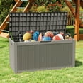 thumbnail image 1 of Uforic 60 Gallon Outdoor Resin Deck Box,Weatherproof&Lockable Rattan Storage Box for Garden Patio, Light Brown, 1 of 8