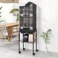 thumbnail image 1 of Uforic 62" Large Metal Bird cage with Rolling Stand, Slide-Out Tray,3 Perches and 4 Feeders, Black, 1 of 9