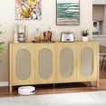 thumbnail image 1 of Uforic 63" Kitchen Buffet Sideboard Cabinet with Doors & Shelves, Bohemian Storage Cabinet, Yellow, 1 of 9