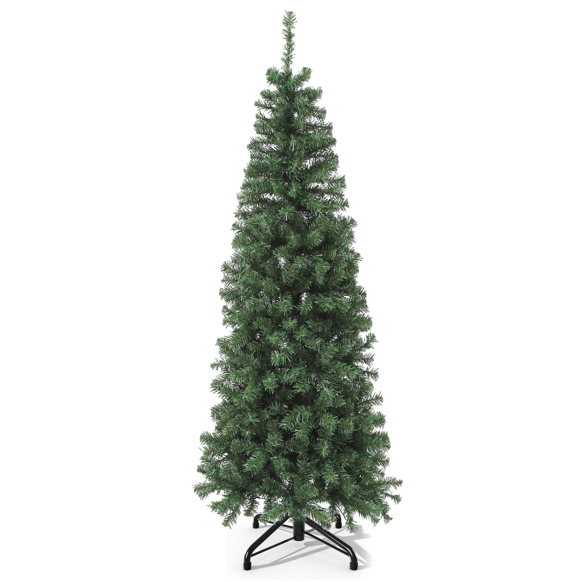 Uforic 7.5ft Pre-Lit Artificial Pencil Christmas Tree,Slim Fraser Fir Christmas Tree with 1000 Branch Tips and 350 Lights,Green