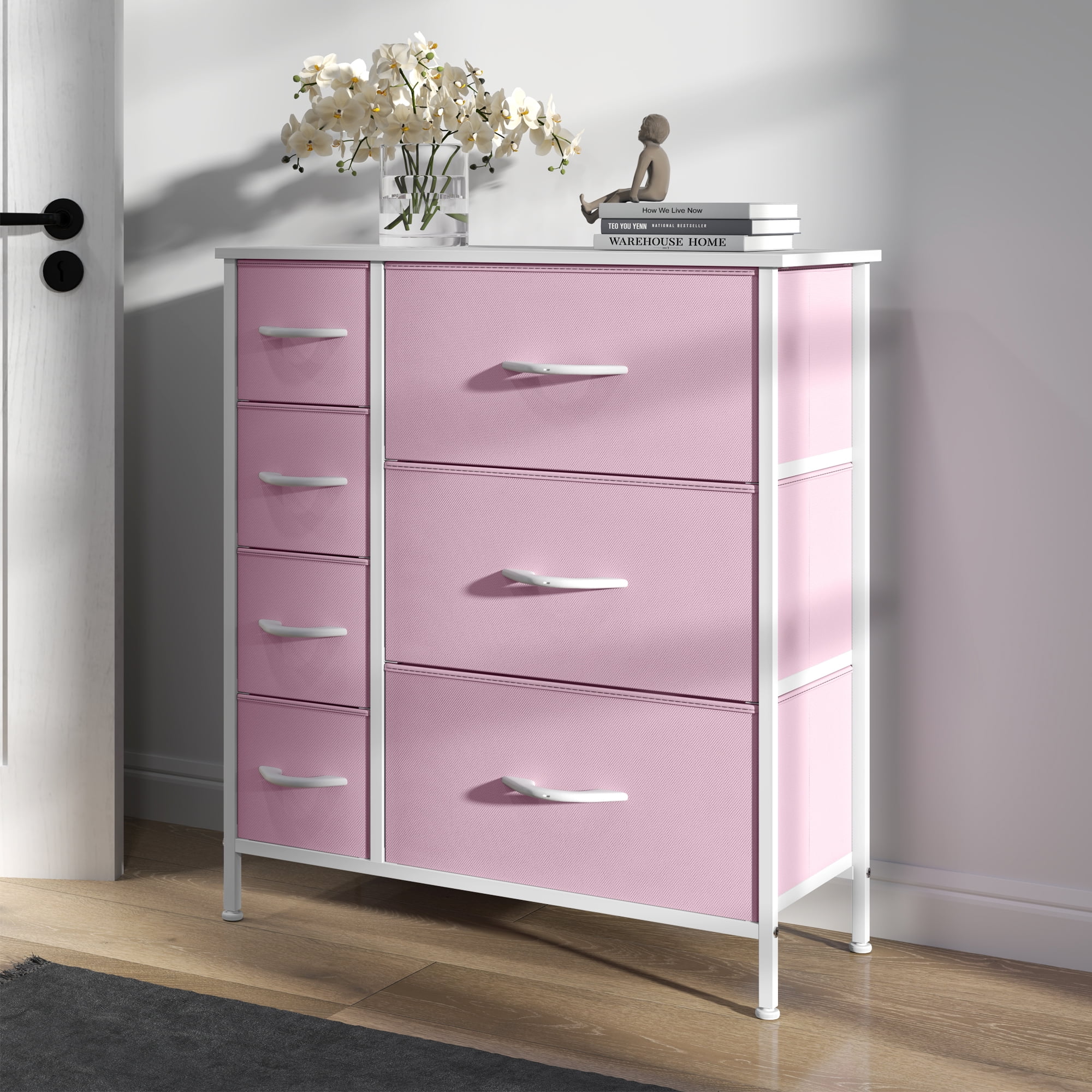 pink and silver dresser Glory Furniture Hammond Silver Champagne Dresser