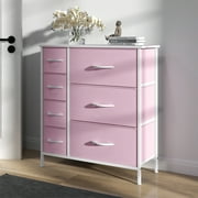 Uforic 7-Drawer Fabric Dresser, Pink Storage Organizer for & Closet, for Adults and Teens