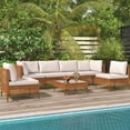 thumbnail image 1 of Uforic 7-Piece Outdoor Patio Furniture Set, PE Wicker Sectional Sofa Couch Patio Conversation Set for Outdoor Sectional Sofa with Coffee Table & Beige Cushions, 1 of 10