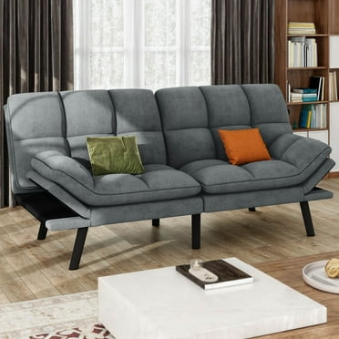 Uforic 70" Deep Futon Convertible Sofa Bed with Adjustable Backrest, Cat-Scratch-Proof Fabric Sleeper Couch