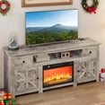 thumbnail image 1 of Uforic 70'' TV Stand w/ 23 Inch Electric Fireplace, Power Outlets & Storage for Up to 80 Inch TVs, Indoor, Rustic Gray, 1 of 9