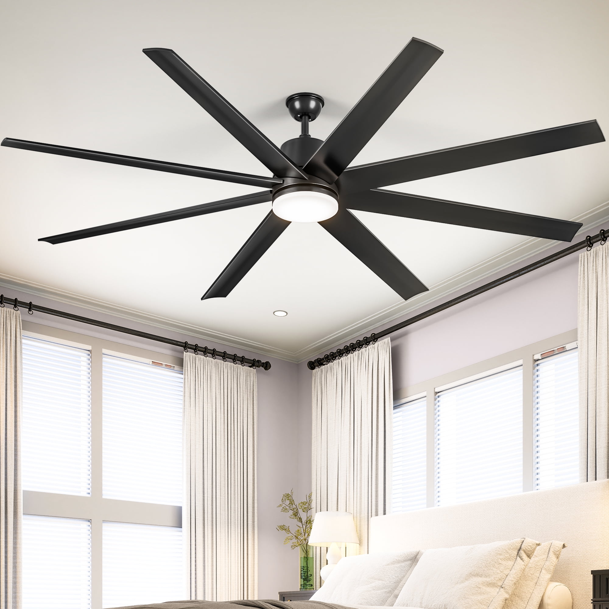 Uforic 72-inch 8-Blade Modern Ceiling Fan with Dimmable 3-Color LED for Indoor and Outdoor