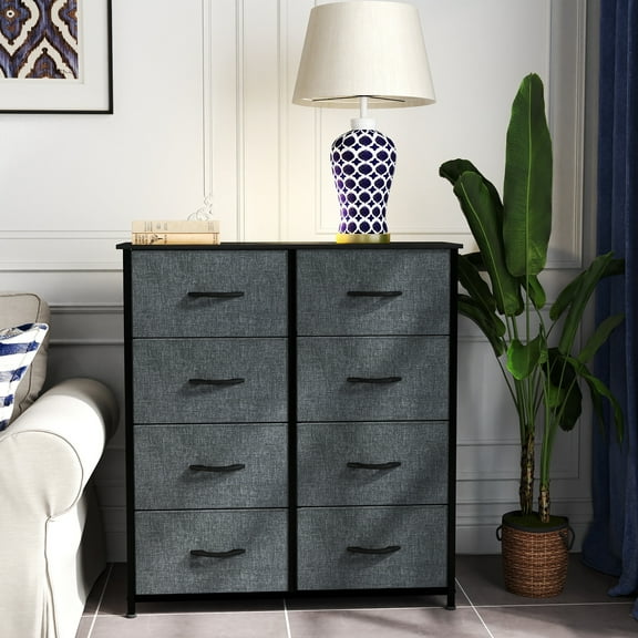 Uforic 8-Drawer Fabric Dresser for Adults & Teens, Storage Chest for Bedroom or Living Room, Gray