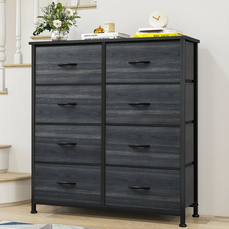 Uforic 8-Drawer Dresser with Wooden Top & Steel Frame