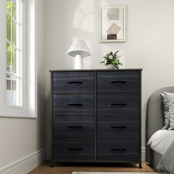 Uforic 8-Drawer Storage Chest - Versatile Fabric Dresser with Sturdy Metal Frame and Wood-Grain Top