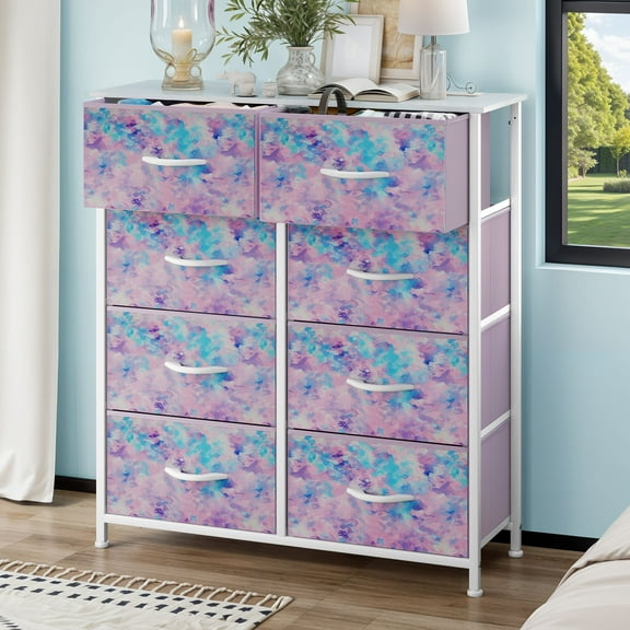 Uforic 8 Drawers Fabric Storage Dresser for , Closet, Living Room, Purple