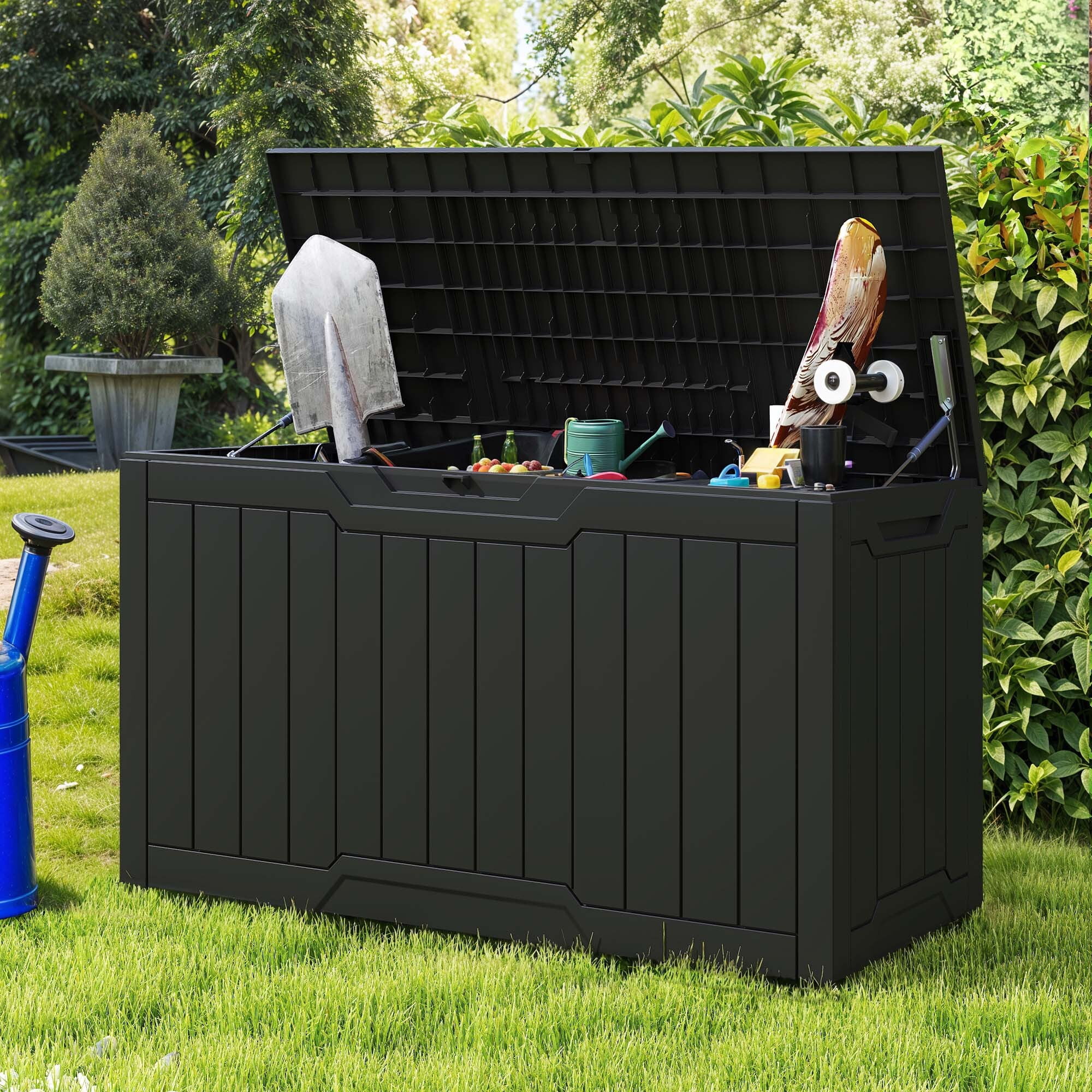 Uforic 80 Gallon Outdoor Resin Deck Box, Weather Resistant & Lockable ...