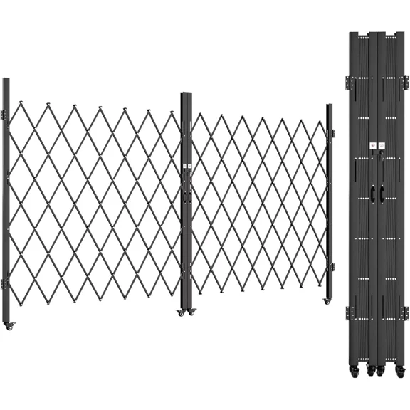 Uforic 85" H x 150" W Double Folding Security Gate with Keys Aluminium Mesh