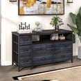 thumbnail image 1 of Uforic 9 Drawer Dresser TV Stand For with Charging Dock & Side Compartments for 50" TV Black, 1 of 6