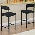 thumbnail image 1 of Uforic Bar Stools Set of 2, Counter Height Bar Stools , PU Upholstered Breakfast Bar Stools Kitchen Barstools, Dining Room Chairs Bar Chairs with Back for Kitchen Island, Apartment, Black, 1 of 8