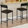 thumbnail image 1 of Uforic Bar Stools Set of 2, Counter Height Bar Stools , PU Upholstered Breakfast Bar Stools Kitchen Barstools, Dining Room Chairs Bar Chairs with Back for Kitchen Island, Apartment, Brown, 1 of 8