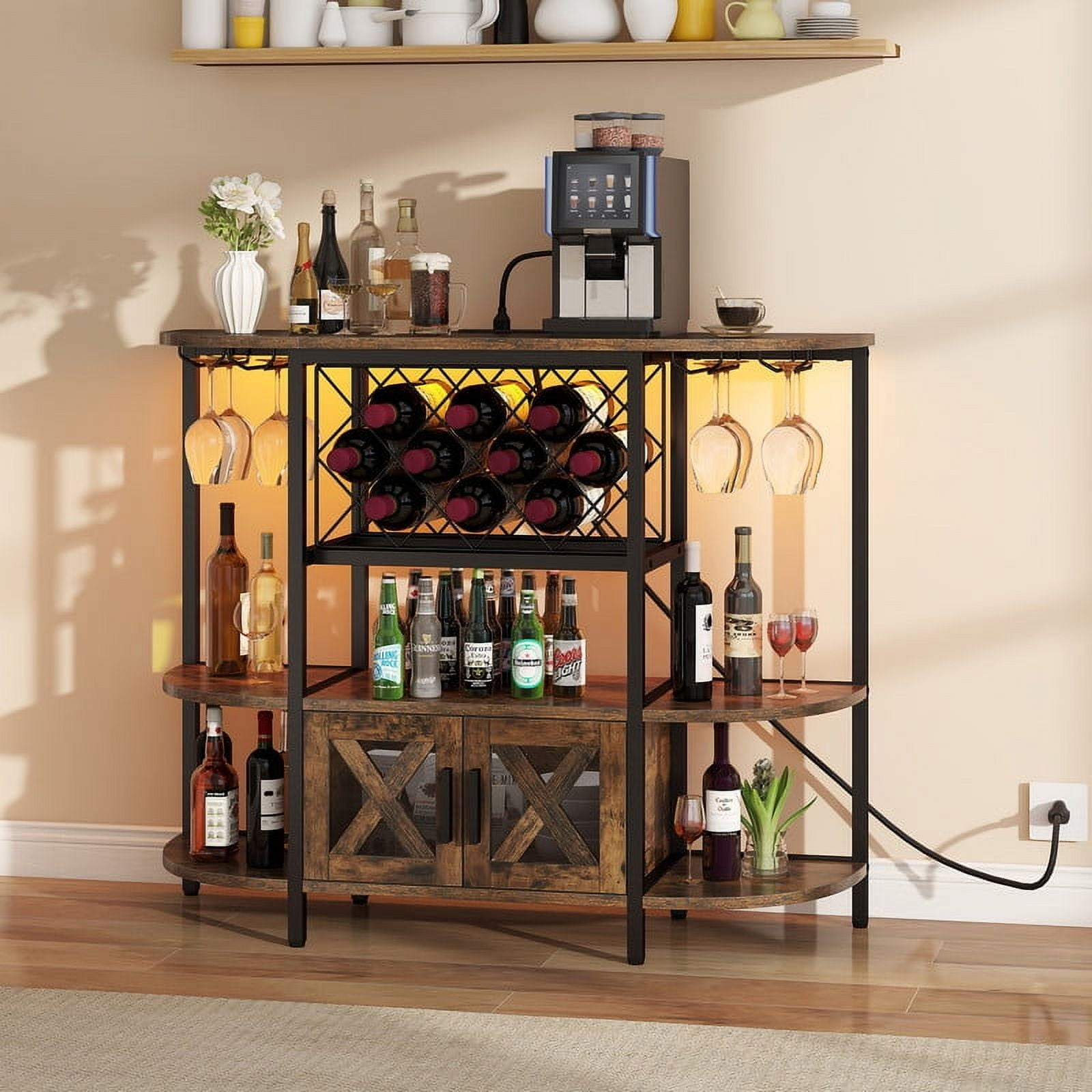 Liquor Cabinet Unikito Wine Rack Table, FreeStanding Wine Bar Rack