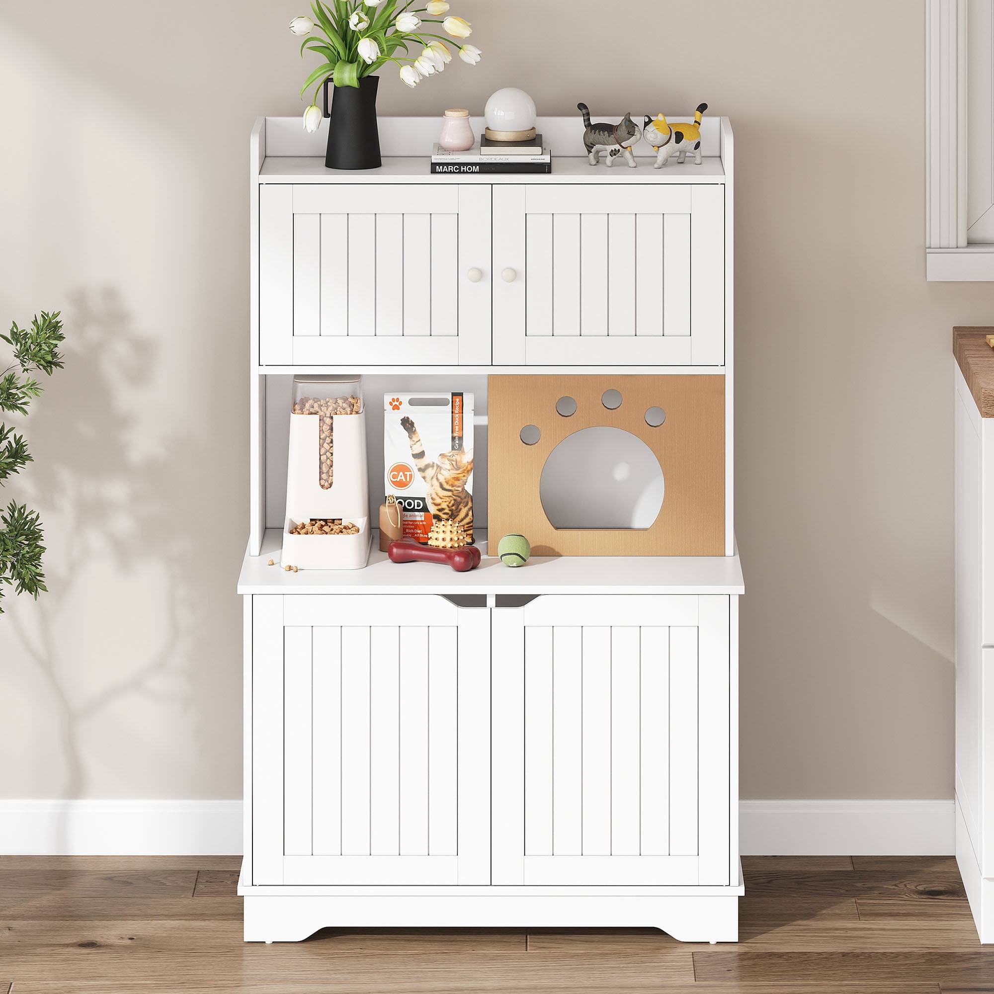 Uforic Cat Litter Box Enclosure Litter Box Furniture Washroom