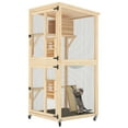 thumbnail image 1 of Uforic Catio Outdoor Cat House with Wheels,Wooden Cat Enclosure Resting Box with 4 Platforms, 71 inch Kitten Condo Pets Cage, Brown, 1 of 9