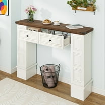 Uforic Console Table with Storage Drawers, Sofa Table for Living Room Entryway, White