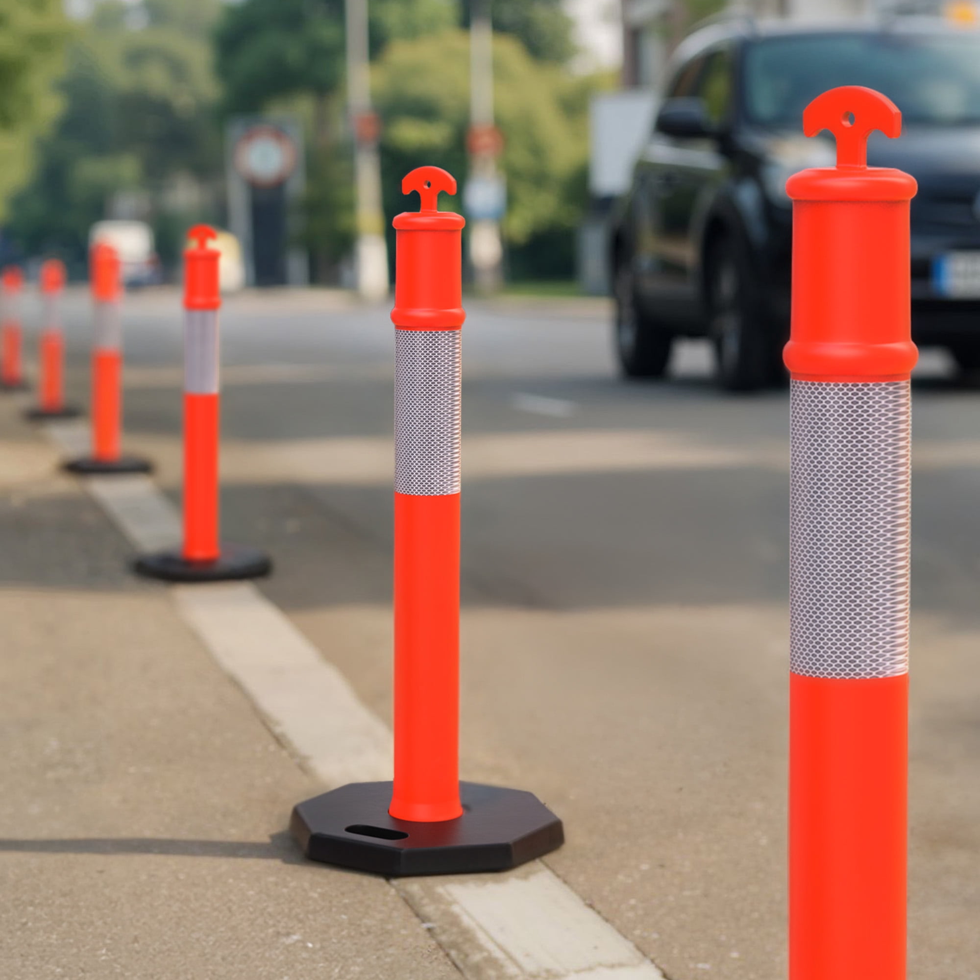 Uforic Delineator Post with Base, 6 Pack Traffic Delineator Posts