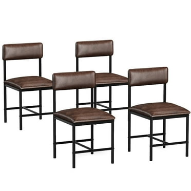 Uforic Dining Chairs Set of 4, Modern Upholstered Dining Room Chairs, Kitchen Chairs with Metal Legs, Dining Side Chairs for Home Kitchen Living Room, Brown