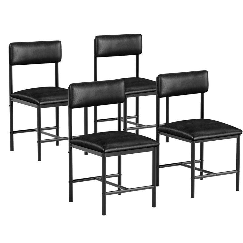 Uforic Dining Chairs Set of 4, Modern Upholstered Dining Room Chairs, Kitchen Chairs with Metal Legs, Dining Side Chairs for Home Kitchen Living Room, Black