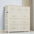 thumbnail image 1 of Uforic 9-Drawer Storage Dresser with Metal Frame & Wooden Top for Bedroom and Living Room for Adults, White, 1 of 8