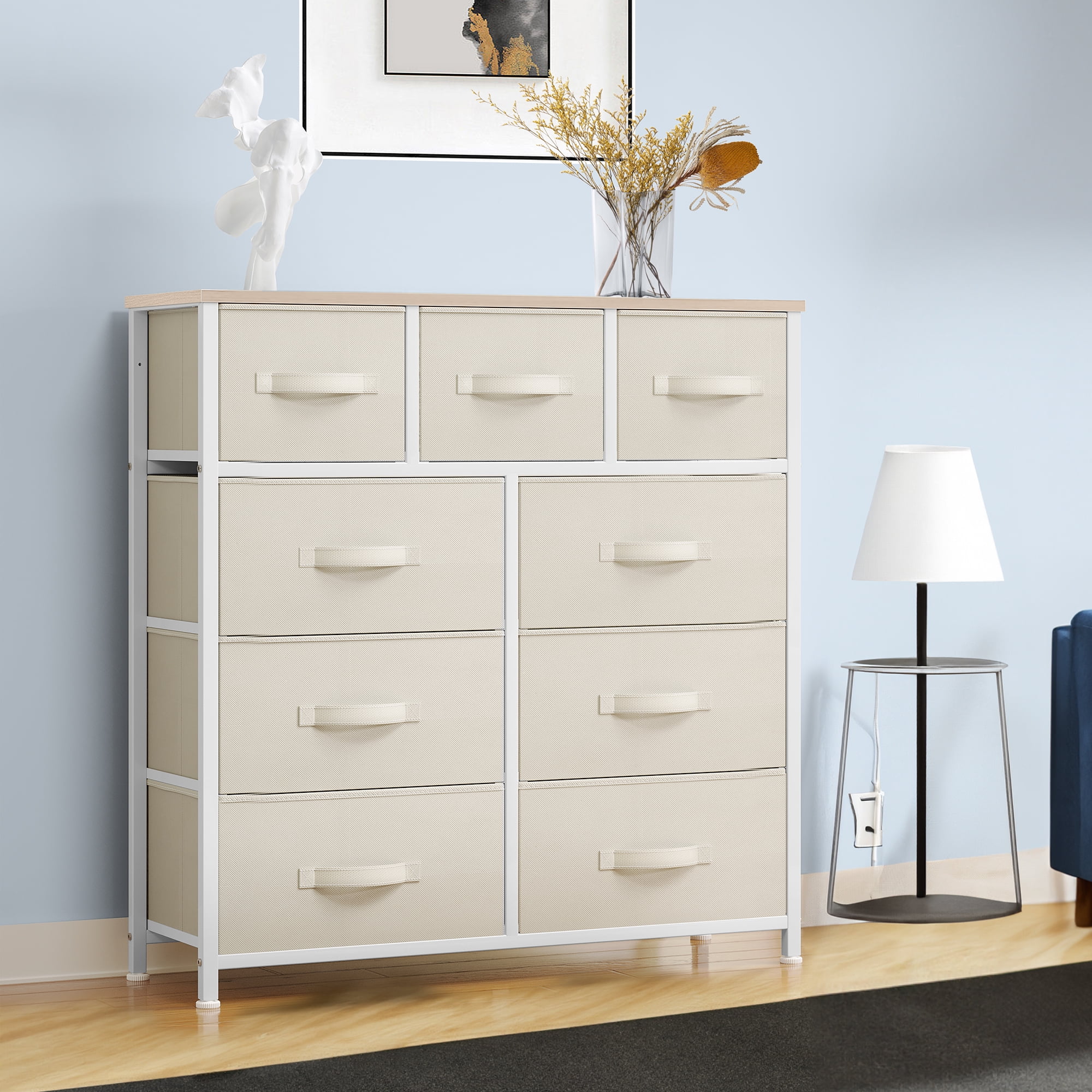Free Shipping! Uforic 9-Drawer Cream White Dresser, Large Versatile ...