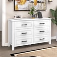 thumbnail image 1 of Uforic Dresser TV Stand,6 Drawer Dressers for Wooden Chest Storage Cabinet with Built-in Power Socket, 1 of 6
