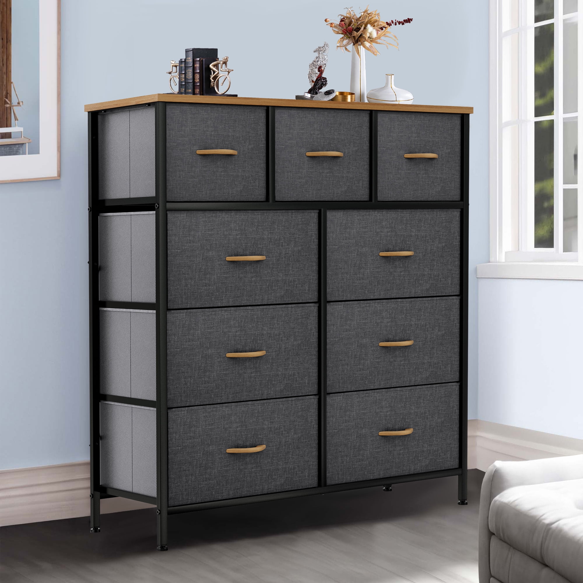 Uforic Dressers for Bedroom of 9 Drawer Chest of Drawers Fabric Dresser ...