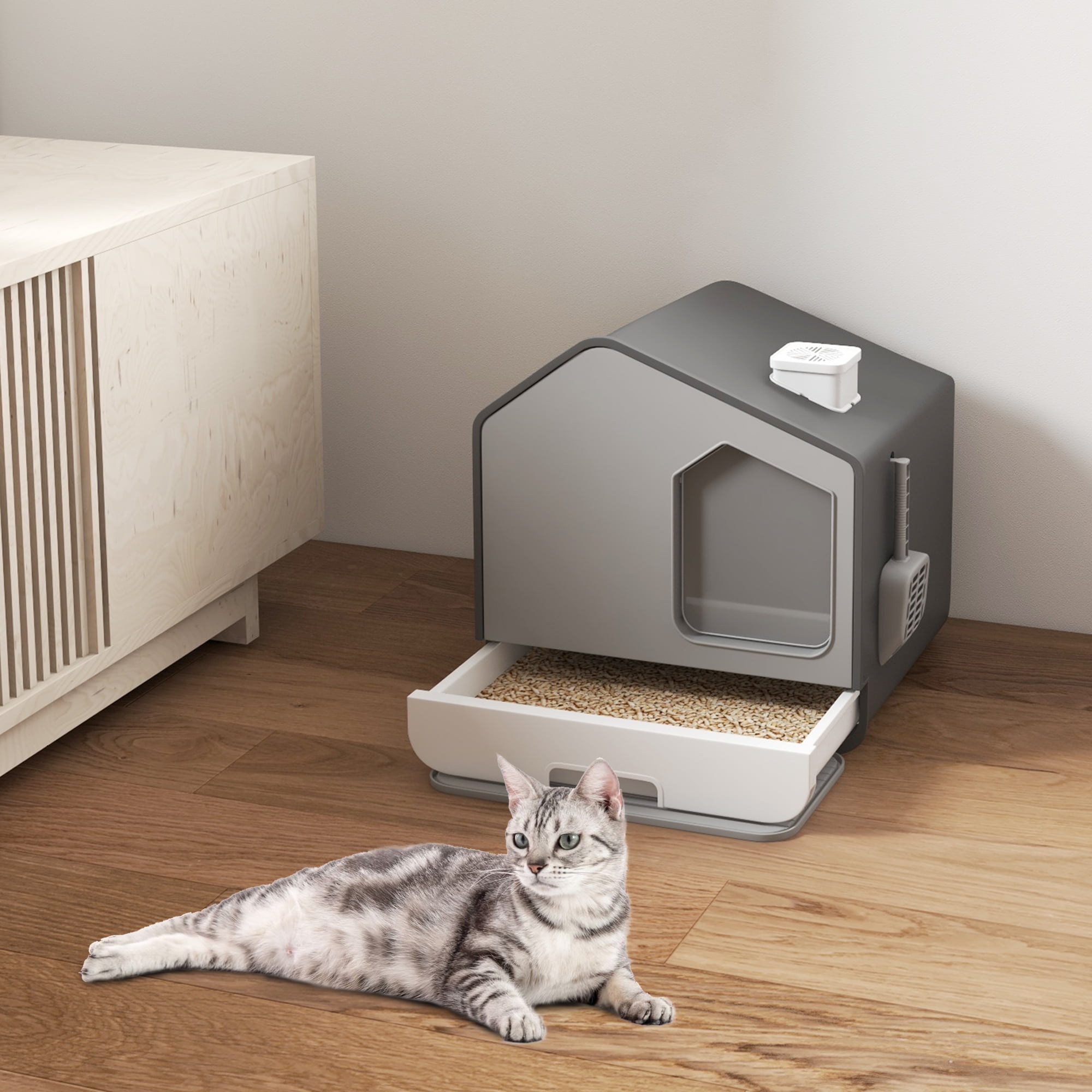Enclosed Litter Litter Boxes That Look Like Furniture Feandrea