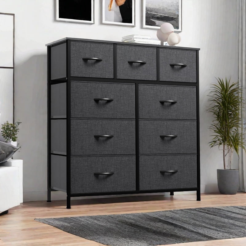 Uforic 9-Drawer Fabric Dresser for Adults, Steel Frame Storage with ...