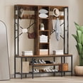 thumbnail image 1 of Uforic Farmhouse Coat Rack, 5-in-1 Entryway Hall Tree with Shoe Storage for Bedroom, Rustic Brown, 1 of 1