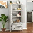 thumbnail image 1 of Uforic Farmhouse Kitchen Pantry Storage Cabinet with Doors & Drawers, White, 1 of 9