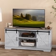 thumbnail image 1 of Uforic Farmhouse TV Stand for 65-Inch TV, Entertainment Center with Sliding Barn Door,Media Console for Living Room,Grey Wash, 1 of 10