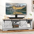 thumbnail image 1 of Uforic Farmhouse TV Stand with Mount for 32-70" TVs, Media Console with Barn Doors, White, 1 of 6
