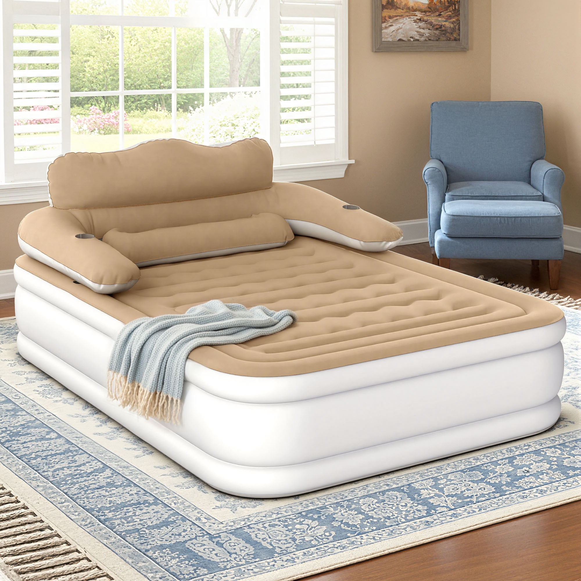 Uforic FullXL Air Mattress with Headboard, 18