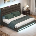 thumbnail image 1 of Uforic King Size Platform Bed Frame, Upholstered Bed Frame with RGB Lights & Built-in Power Hub, Gray, 1 of 6
