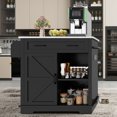 thumbnail image 1 of Uforic Kitchen Island Table with Drop Leaf & Storage, Kitchen Cart with Power Outlets, Black, 1 of 8