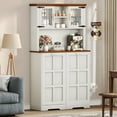 thumbnail image 1 of Uforic Kitchen Pantry Cabinet with Doors & Shelves, Storage Cabinet with Tilt Out Design for 13-gal Trash Bin, White, 1 of 8