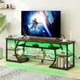 thumbnail image 1 of Uforic LED TV Stand for 70 Inch TV, Rustic Entertainment Center TV Console w/Power Outlets, Brown, 1 of 6