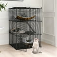 thumbnail image 1 of Uforic 41" Large 3-Tier Cat Cage with Extra Large Hammock - Indoor Pet Playpen for 1-2 Cats, Black, 1 of 6
